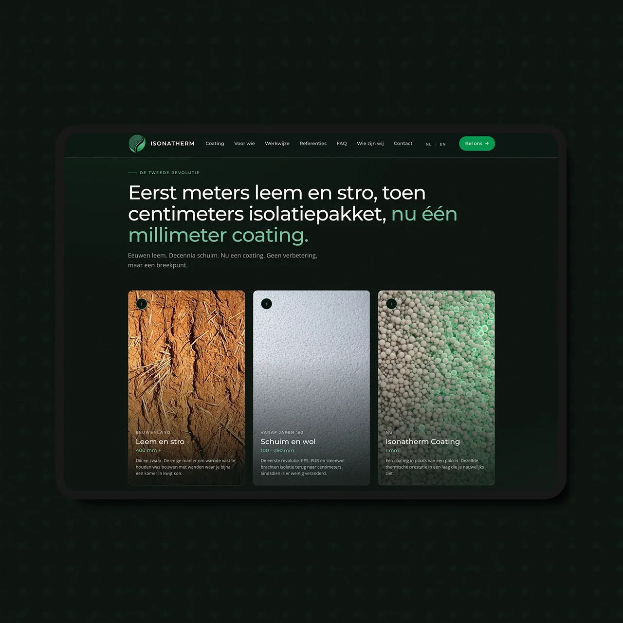 Isonatherm — Website + huisstijl voor eco-isolatie